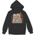 Floral Sloth Sleeping On Books Unisex Hoodie