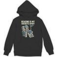 Football Skeleton Reading On Book Stack Unisex Hoodie Football Skeleton Reading On Book Stack Unisex Hoodie