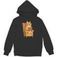 Ginger Tabby Cat Reading Book Glasses Retro Illustration Unisex Hoodie Ginger Tabby Cat Reading Book Glasses Retro Illustration Unisex Hoodie
