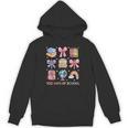 Girls 100 Days Of School Coquette Bow Pencil Bus Book Crayon Unisex Hoodie Girls 100 Days Of School Coquette Bow Pencil Bus Book Crayon Unisex Hoodie