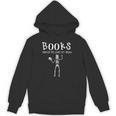 Halloween Literacy Teacher Books Skeleton Librarian Reading For Men Women Kids Unisex Hoodie