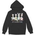 Just A Bookish Goose Bunny Easter Day Reading Book Lover Unisex Hoodie
