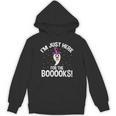 Just Here For The Boooks Ghost Teacher Halloween Book Lover Unisex Hoodie
