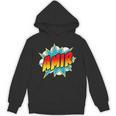 Kids Boys Amir Name Comic Book Superhero Unisex Hoodie Kids Boys Amir Name Comic Book Superhero Unisex Hoodie