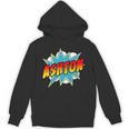 Kids Boys Ashton Name Comic Book Superhero Unisex Hoodie Kids Boys Ashton Name Comic Book Superhero Unisex Hoodie