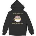 Life Is Better With Books Cats And Coffee Cute Kitten Unisex Hoodie Life Is Better With Books Cats And Coffee Cute Kitten Unisex Hoodie