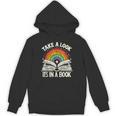 Take A Look A Book Vintage Reading Librarian Rainbow Unisex Hoodie