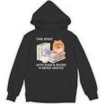 Love Reading Books And Pomeranian Dog Watercolor Art Unisex Hoodie Love Reading Books And Pomeranian Dog Watercolor Art Unisex Hoodie