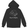 Naps And Chapters Sleeping Cat On Book Line Art Unisex Hoodie