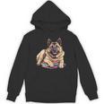 Norwegian Elkhound Books Reading Dog Breed Graphic Unisex Hoodie