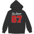 Number 67 Numbered Six Seven Baseball Jersey Style Team 67 Unisex Hoodie Number 67 Numbered Six Seven Baseball Jersey Style Team 67 Unisex Hoodie