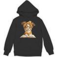 Puppy Open Book Reading Dog Lover Graphic Portrait Round Unisex Hoodie Puppy Open Book Reading Dog Lover Graphic Portrait Round Unisex Hoodie