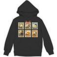 Reading Book Lover Bookish Cat Mom Cat Reading Books Stamps Unisex Hoodie