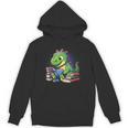 Reading Dinosaur Book Lover Cute Dino Reading Unisex Hoodie