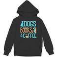 Reading Dogs And Coffee Book Nerd Dog Lover Coffeeholic Unisex Hoodie