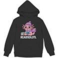 Readsolotl Cute Pink Kawaii Axolotl Reading Book Lover Unisex Hoodie Readsolotl Cute Pink Kawaii Axolotl Reading Book Lover Unisex Hoodie