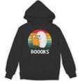 Retro Book Ghost Reading Halloween Teacher Men Women Unisex Hoodie