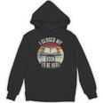 Retro Vintage I Closed My Book To Be Here Book Lover Reading Unisex Hoodie