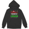 Santa's Favorite Librarian Cute Book Lover Christmas Unisex Hoodie