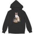 Siamese Cat Meezer Bookworm Flowers Book Reading Books Unisex Hoodie Siamese Cat Meezer Bookworm Flowers Book Reading Books Unisex Hoodie