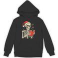 Skeleton Reading Book Christmas Teacher Librarian Book Lover Unisex Hoodie