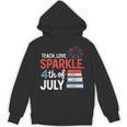 Teaching Love 4th Of July Teacher American Flag Books Party Unisex Hoodie Teaching Love 4th Of July Teacher American Flag Books Party Unisex Hoodie
