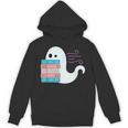 Threadless Grey Sky Chai Trans Book Pride Ghost Graphic Unisex Hoodie Threadless Grey Sky Chai Trans Book Pride Ghost Graphic Unisex Hoodie
