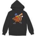 Turkey Baseball Thanksgiving Sports Humor Men Boy Kids Unisex Hoodie