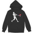 Valentines US Baseball Player Silhouette Heart Unisex Hoodie