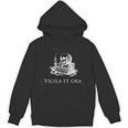 Vigila Et Ora Skull On Books Latin Unisex Hoodie Vigila Et Ora Skull On Books Latin Unisex Hoodie