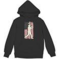 Vintage American Flag Baseball Batter Patriotic Home Run Unisex Hoodie
