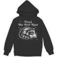 Vintage Feral But Well Read Raccoon Reading Book Lover Unisex Hoodie