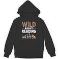 Wild About Reading Retro Animal Book Lover Librarian Teacher Unisex Hoodie