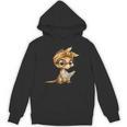 Women's Baby Lizard Small Book Reading Reptile Graphic Portrait Unisex Hoodie