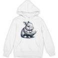 Adorable Reading Bunny Drawing For Book Lovers Philossophers Unisex Hoodie Adorable Reading Bunny Drawing For Book Lovers Philossophers Unisex Hoodie