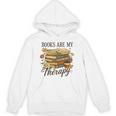 Books Are My Therapy Vintage Book Lover Daisy Art Unisex Hoodie