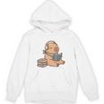 Capybara Reading a Book Cute Reading For Boys Girls Premium Tri-Blend Unisex Hoodie
