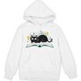 Cute Cat On Book Fun Flower Feline Pet Lover Premium Tri-Blend Unisex Hoodie
