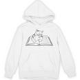 Cute Cat Reading Book Literature Kitty Unisex Hoodie
