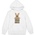 Cute French Bulldog Reading On Pile Of Books Unisex Hoodie