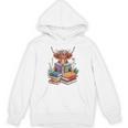 Cute Highland Cow With Book Floral Bookworm Librarian Book Unisex Hoodie Cute Highland Cow With Book Floral Bookworm Librarian Book Unisex Hoodie