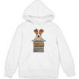 Cute Jack Russel Dog Reading On Pile Of Books Premium Tri-Blend Unisex Hoodie