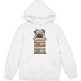 Cute Pug Dog Reading Book On Pile Of Books Unisex Hoodie Cute Pug Dog Reading Book On Pile Of Books Unisex Hoodie