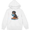 Dachshund Dog With Glasses Reading Book Librarian Unisex Hoodie Dachshund Dog With Glasses Reading Book Librarian Unisex Hoodie