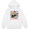 El Salvador Hispanic Heritage Month Book Cute Floral Cat Art Unisex Hoodie
