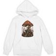 Floral Mushroom Skeleton Reading Books Gothic Humor Unisex Hoodie