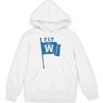 Fly The W Chicago Baseball Winning Flag Distressed Premium Tri-Blend Unisex Hoodie
