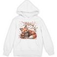 Fox And Book Lover Graphic For Women And Spring Pink Flower Unisex Hoodie