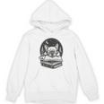 French Bulldog Reading Book Coffee Sky Glasses Unisex Hoodie