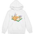 Kawaii Cat Women's Cat Books Flowers Unisex Hoodie